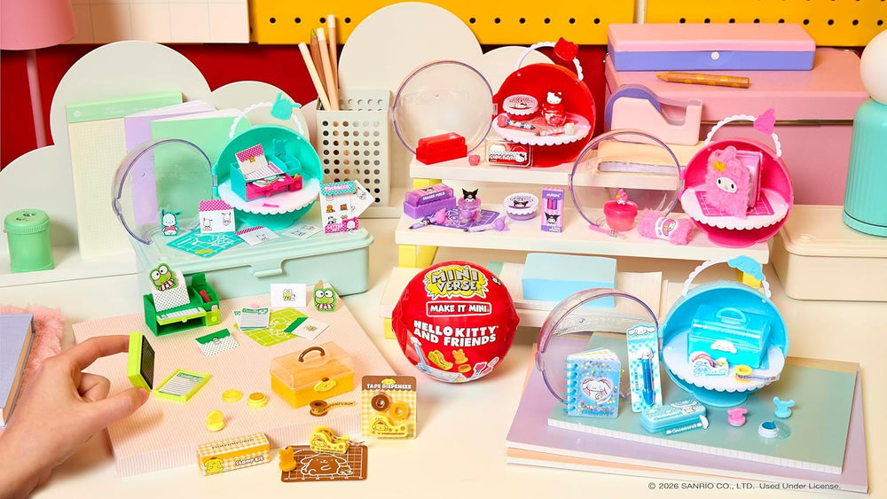 MGA's Miniverse Make It Mini Hello Kitty and Friends Serie 3 – Mini-Sammlerstücke, Sanrio, Retro-Schreibwaren-Nachbildungen, Basteln, DIY, für Sammler und Kinder ab 8 Jahren
