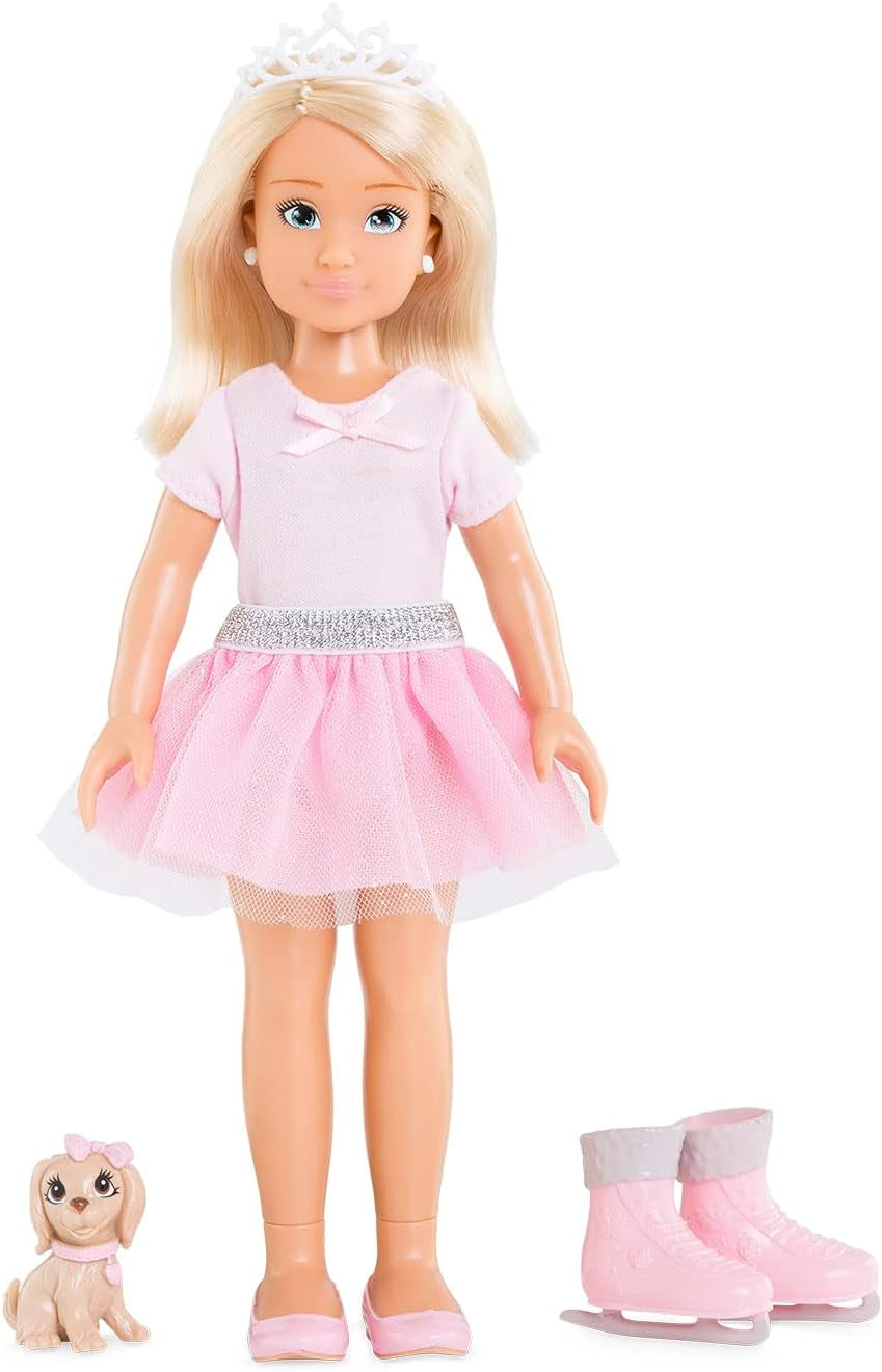 Corolle 9000600030 - Girls Luna Einhorn Set, Ankleidepuppe im Sommeroutfit mit Hund, mit Haarband, Ohrringe und extra Gummistiefel, 28cm Spielpuppe mit Vanilleduft, ab 4 Jahren