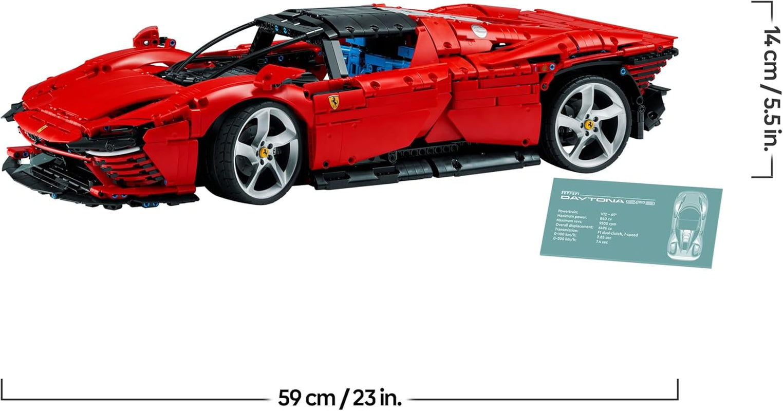 LEGO 42143 Technic Ferrari Daytona SP3 Modellauto-Bausatz im Maßstab 1:8, roter Super-Sportwagen, erweitertes Auto-Modell Sammlerstück, Ultimate Car Concept