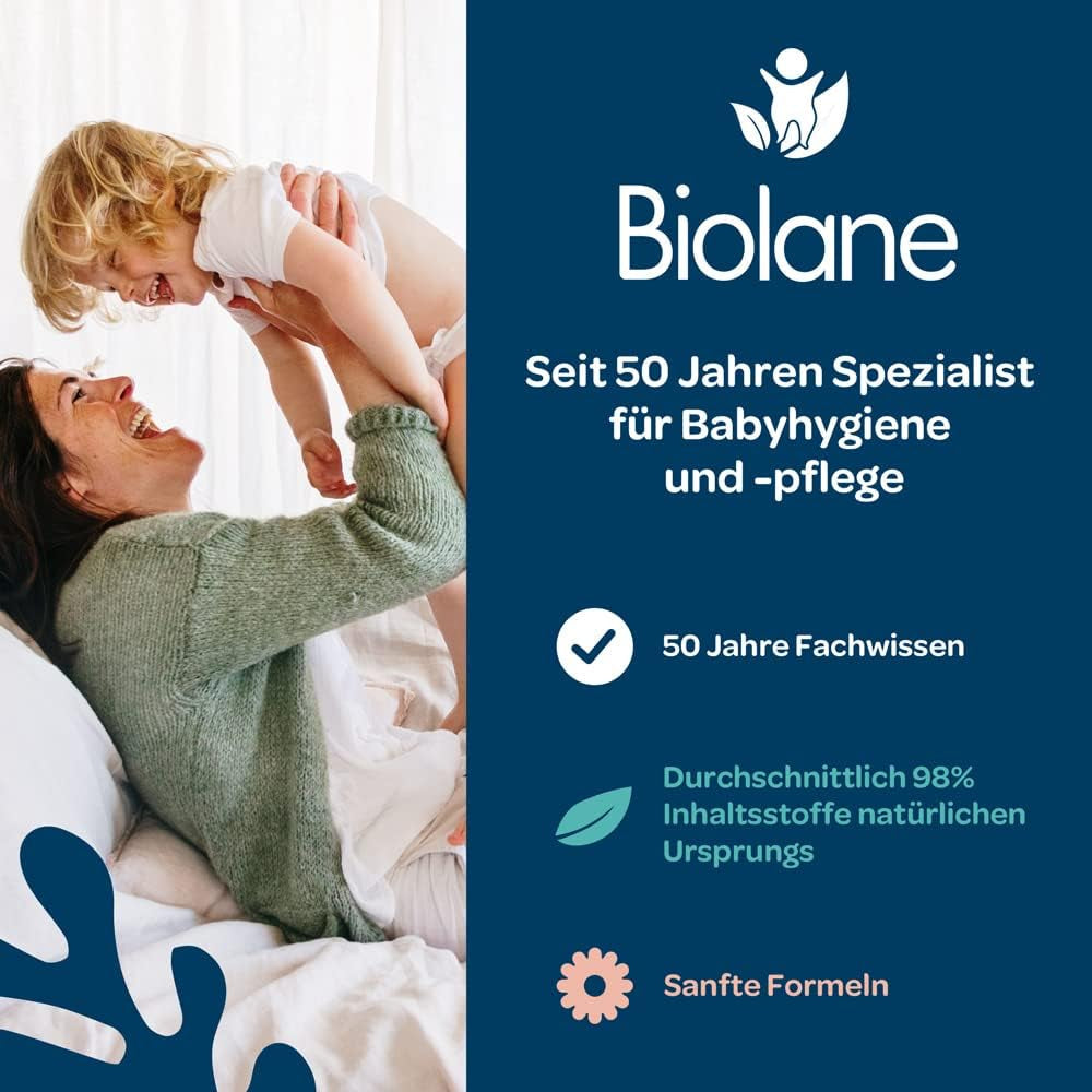BIOLANE - Șervețele umede pentru bebeluși cu 99,9% apă - Apă pură - Pachet de 12 x 48 (576 șervețele) - Pentru piele sensibilă - De la naștere - Fără parfum - Îngrijire pentru schimbarea și curățarea bebelușilor