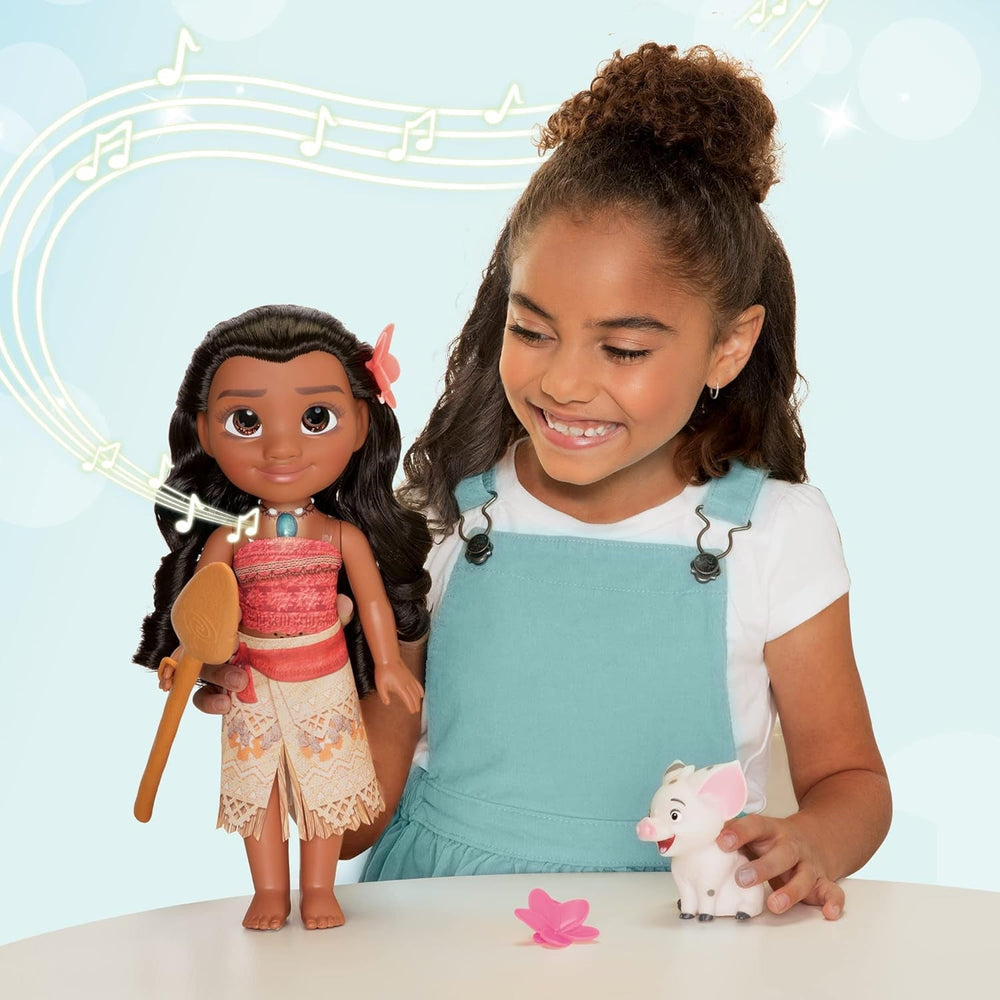 Jakks Pacific Disney Vaiana 2 – Meine singende Freundin – Vaiana-Puppe und HeiHei-Figur, 35 cm groß, offiziell Lizenziertes Disney-Produkt, tolles Geschenk für Vaiana-Fans, ab 3 Jahren