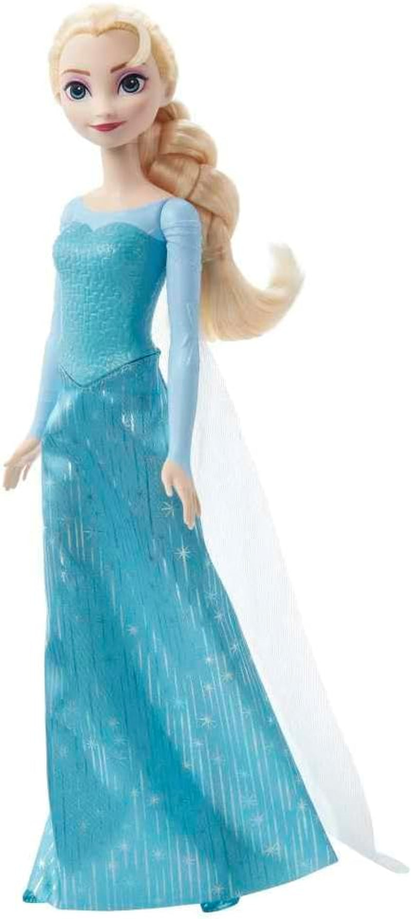 Mattel Disney Die Eiskönigin Elsa Puppe, Die Eiskönigin Puppe, kämmbare blonde Haare, beweglich, ausziehbare Schuhe, Disney Geschenke, Spielzeug ab 3 Jahre, HLW47