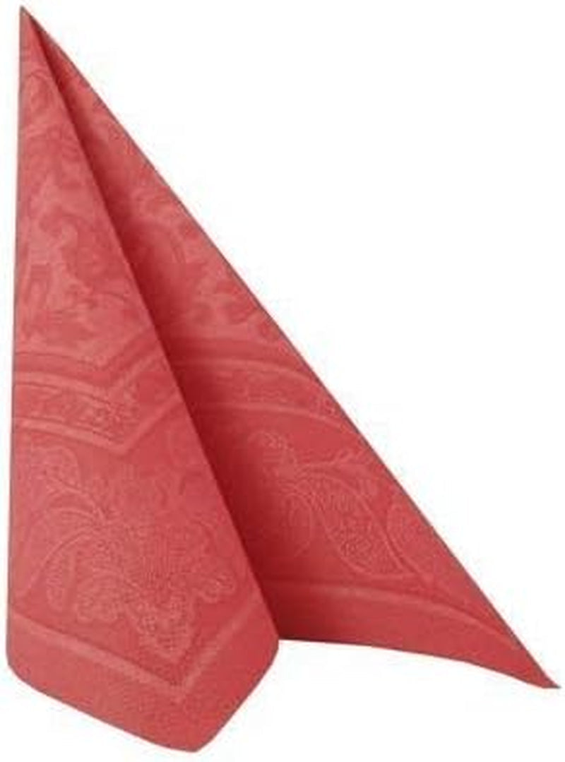 50 Șervețele Premium "ROYAL Collection" 1/4-Fold 40 Cm X 40 Cm Roșu "Ornamente" de înaltă calitate (pachet cu 2)