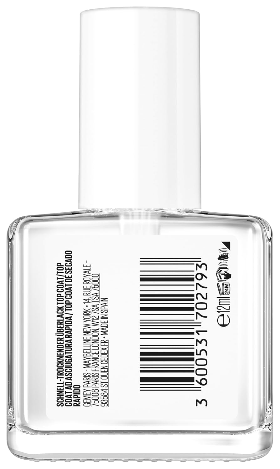 Oja Maybelline New York, Top Coat cu Uscare Rapidă Express Manicure, Transparent, 12 ml