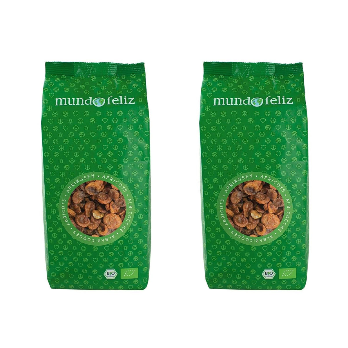 Mundo Feliz, Caise uscate cu sâmburi din agricultura ecologică, 2 x 500 grame Produse deshidratate Naty Shop 2 x 500 grame