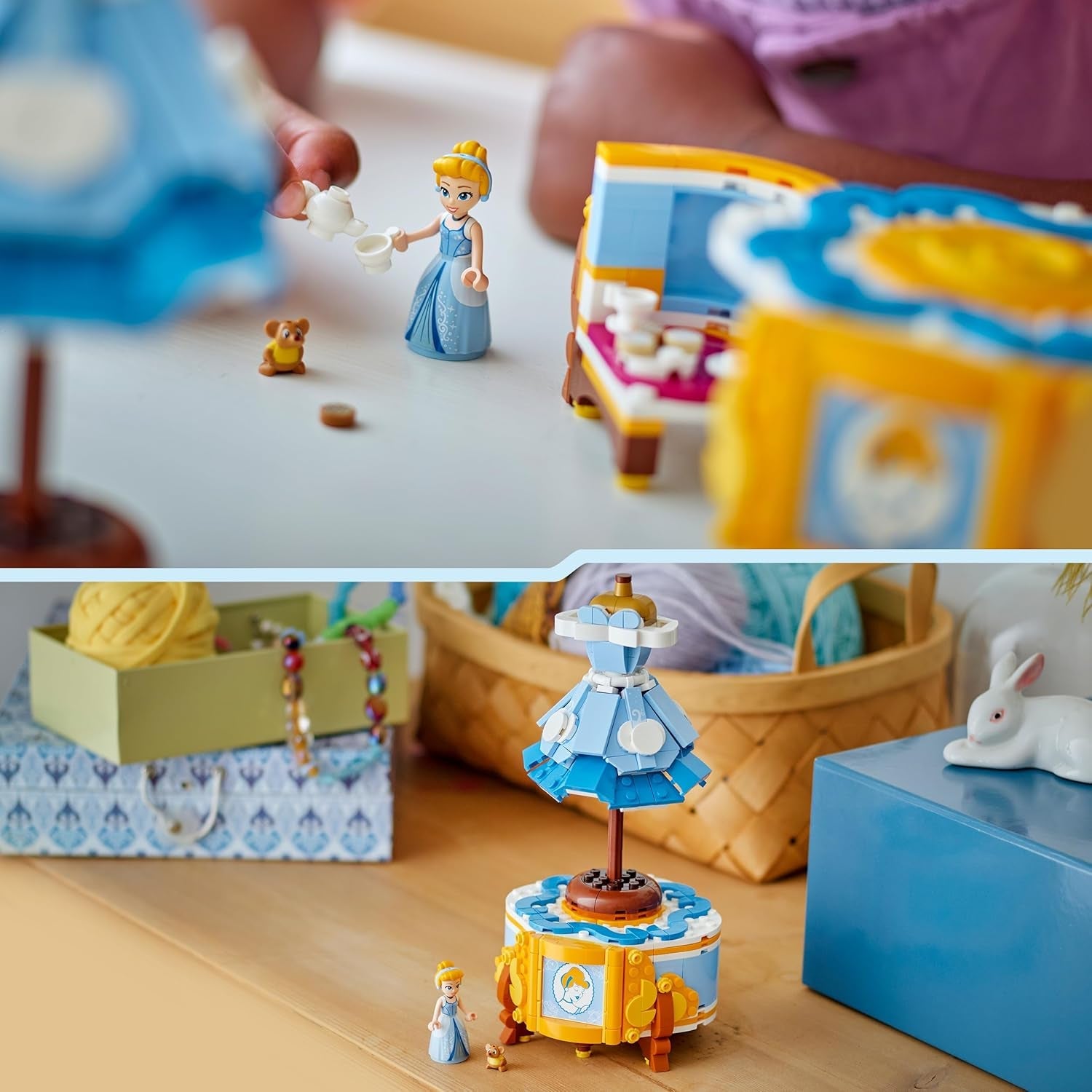 LEGO ǀ Disney Princess Cinderellas Kleid, Spielzeug für Jungen und Mädchen ab 9 Jahren - Inkl. EIN Kleiderständer, Cinderella Mini-Puppe und Maus Figur - Kreatives Spielset 43266