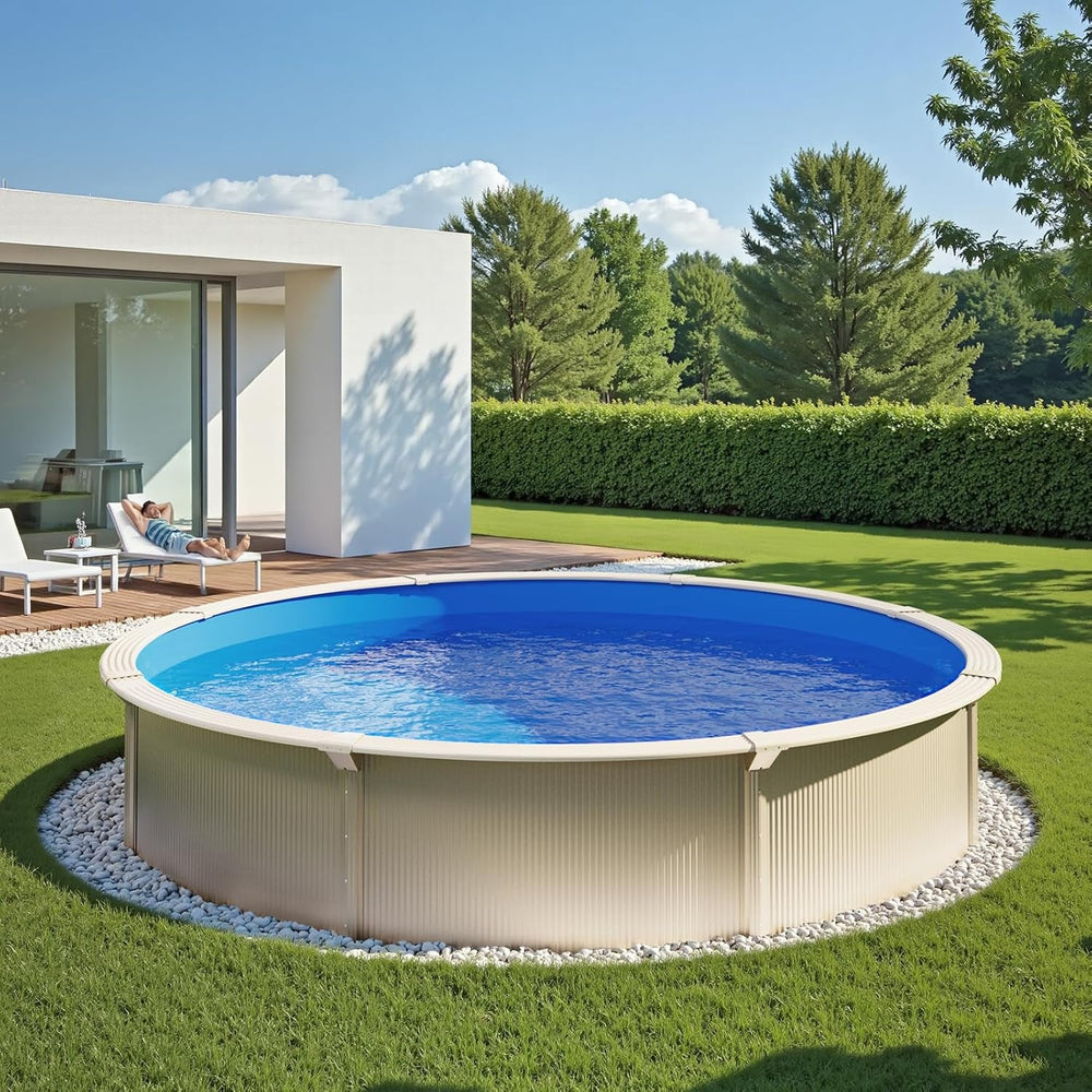 VEVOR Runde Poolfolie, φ350x120 cm, Innenfolie, Ersatzfolie, Innenhülle, Schwimmbadfolie Unibead-Stil Standard-Vinylfolie, verschleißfest, für Aufstellpools mit 120 cm Wandhöhe, einfarbig