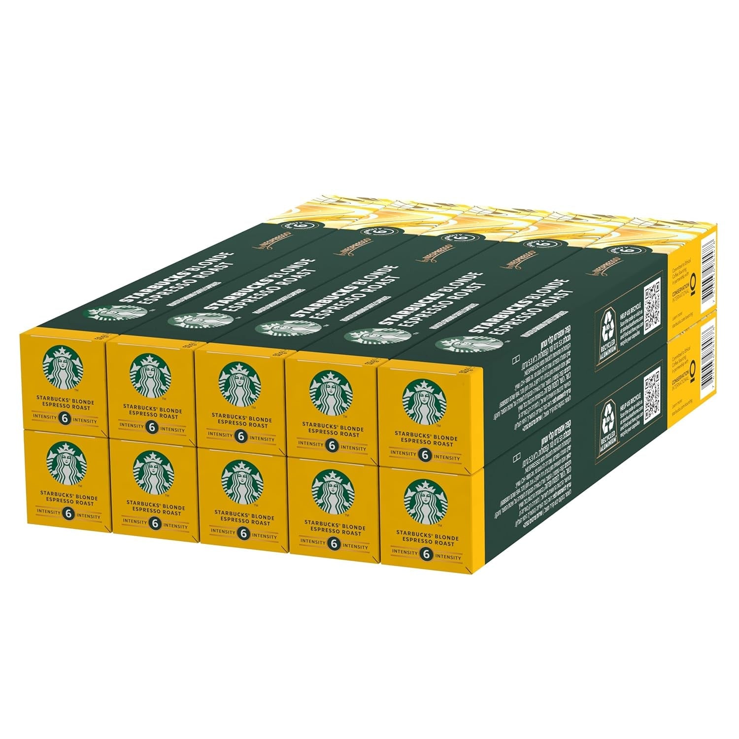 STARBUCKS Blonde Espresso Roast by Nespresso, Helle Röstung, Kaffeekapseln 10 x 10 (100 Kapseln)