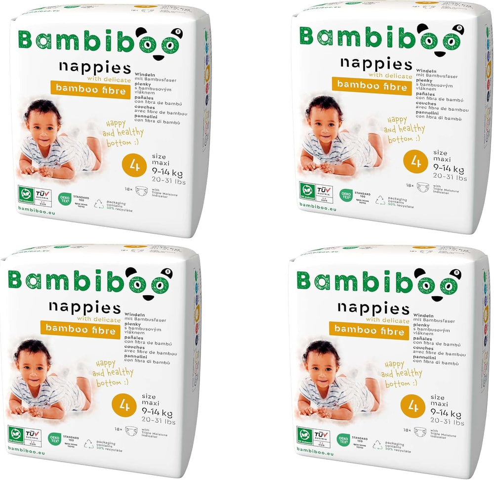 Scutece mini de unică folosință Bambiboo, prietenoase cu pielea, cu fibră moale de bambus și deschidere ombilicală - Scutece pentru nou-născuți - Scutece de unică folosință pentru nou-născuți - Protecție a pielii - Mărimea 2, 25 bucăți