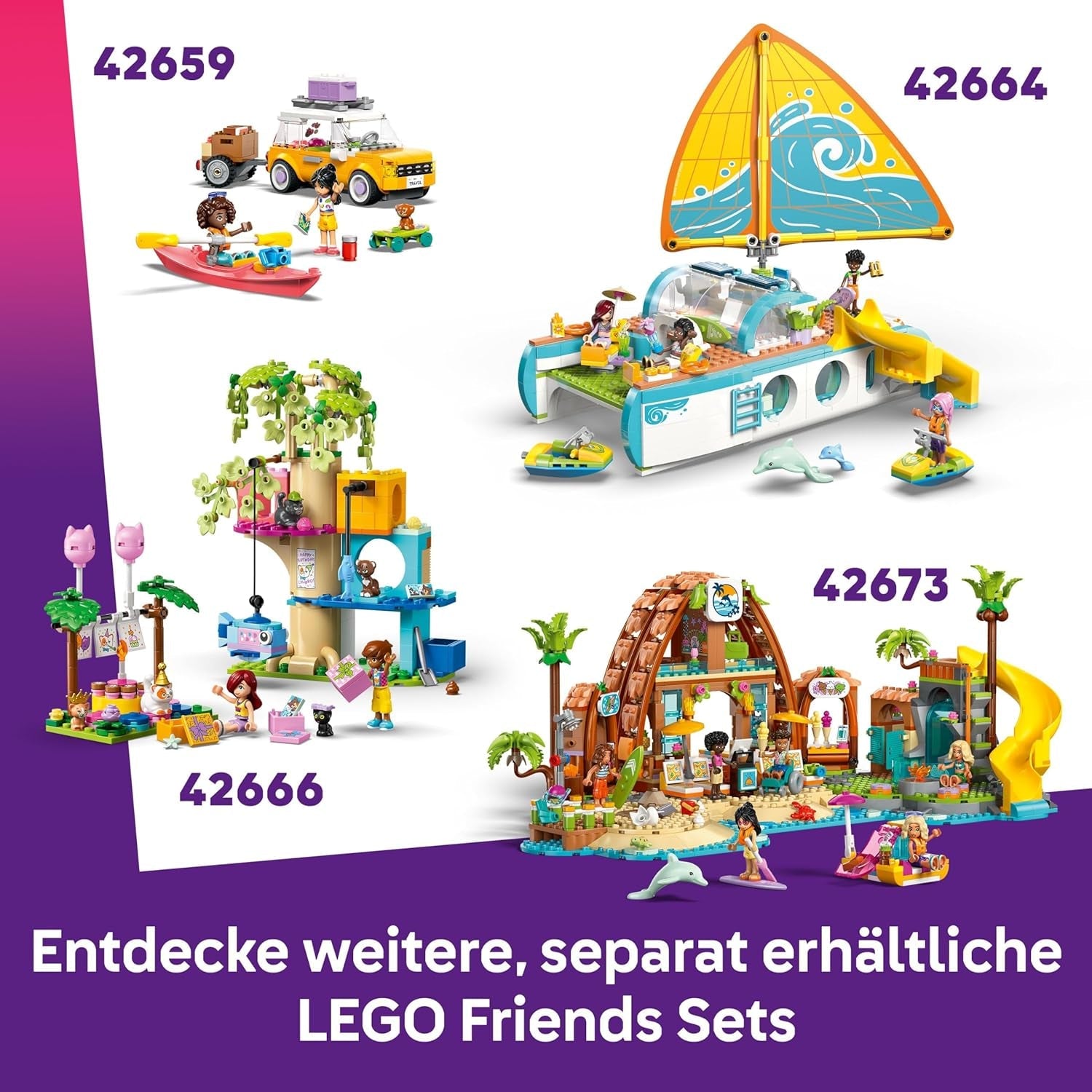 LEGO Friends Kostümparty mit Einhorn und Fee - Spielzeug für Mädchen ab 6 Jahren - Bühne, DJ-Pult, 4 Minipuppen, der Katze Churro und Einer Pferdefigur sowie lustigem Zubehör - Geschenkidee - 42661