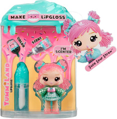 Păpușa Yummiland pentru luciu de buze - Susie Sour Straw - Include set de luciu de buze DIY, Potrivit pentru copii cu vârsta de 4 ani și peste, Seria 2
