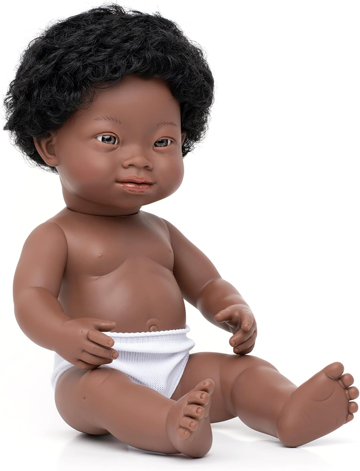 Miniland Babypuppe afrikanischer Junge 38cm mit Down Syndrom, 31089