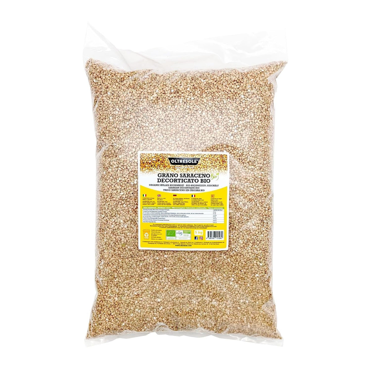 - Bio Buchweizen geschält 5 Kg - Rohgetreide, nicht wärmebehandelt, aus biologischem Anbau, Convenience-Paket