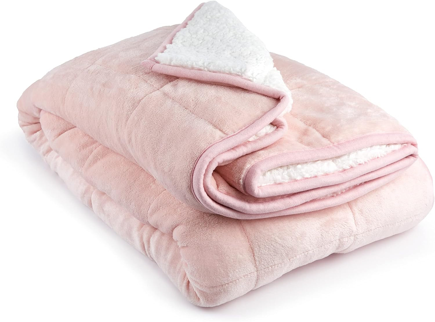 Emma Barclay Pătură Sherpa cu greutate, 127 X 152 cm, Blush Pink Paturi si Cuverturi Emma Barclay Blush roz 50X60" (127X152Cm)