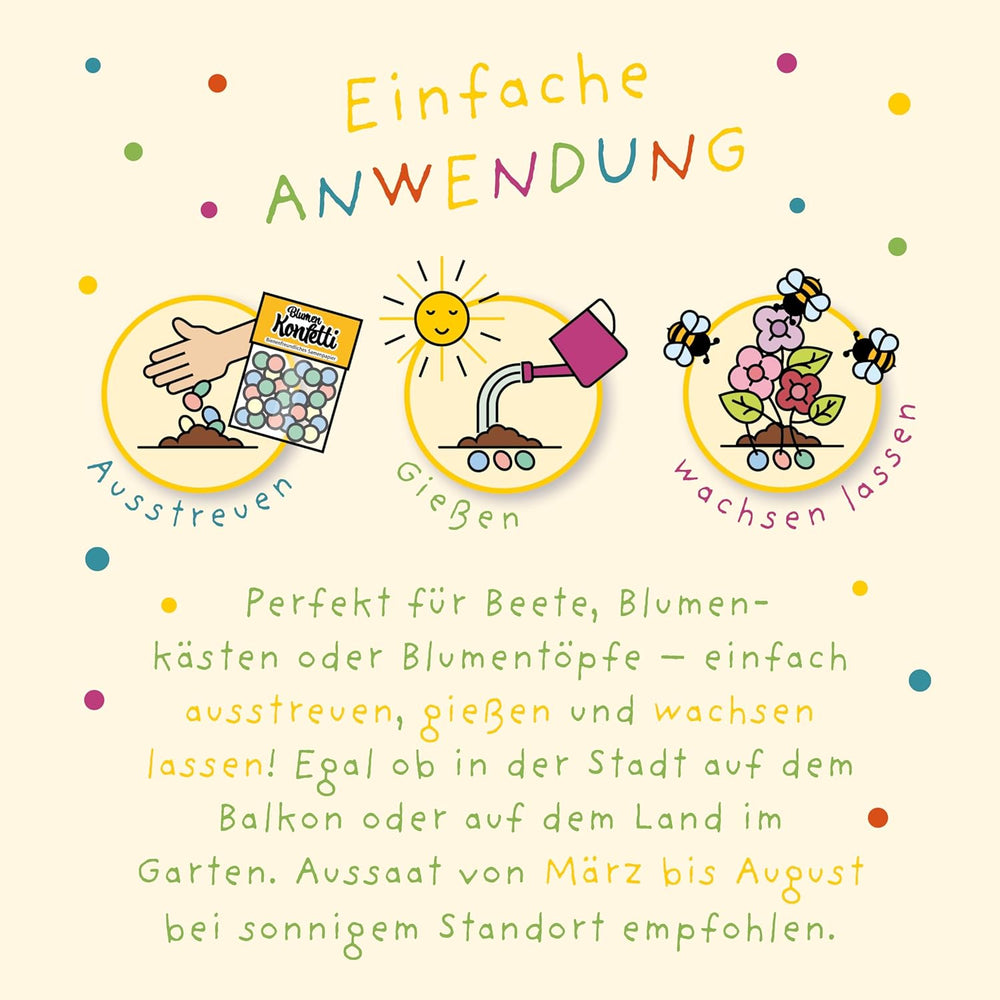 Blumen Konfetti, Wildblumen Mix, Samen Konfetti Mit Einem Mix Aus Bunten Blumen, Paradies Für Bienen Von Lutz Mauder, Saatpapier Mix, Geschenk, Dekoration (Ca. 150 Stck.)