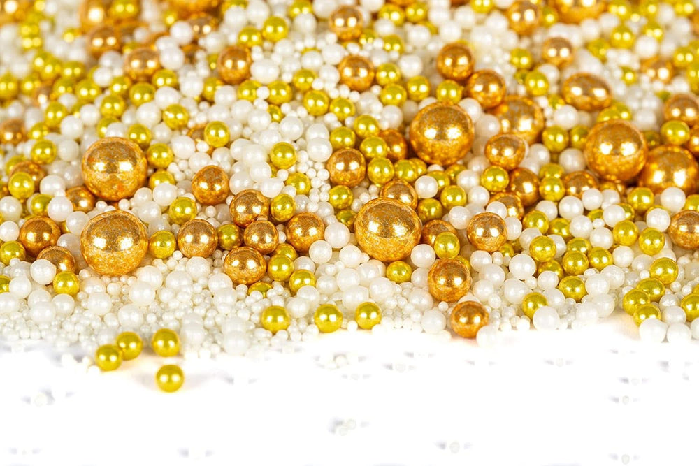 Super Streusel Gold Glimmer, Sprinkles cu tematica de Crăciun, 180 grame Sprinkles Naty Shop