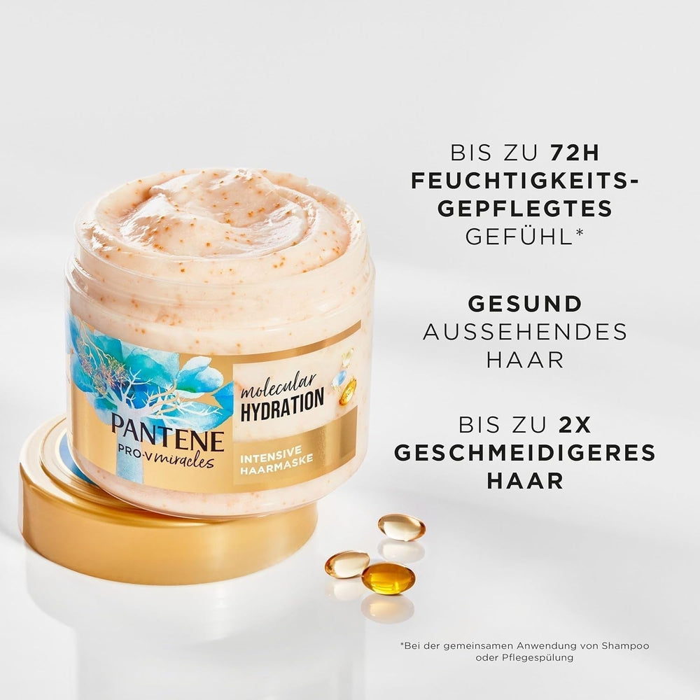 Pantene Pro-V Deep Hydration mască intensivă pentru păr cu biotină 300ml. Pro-V Miracles îngrijire intensivă pentru părul uscat. Păr mai moale după prima aplicare. Potrivit pentru utilizarea zilnică Masca de par Naty Shop