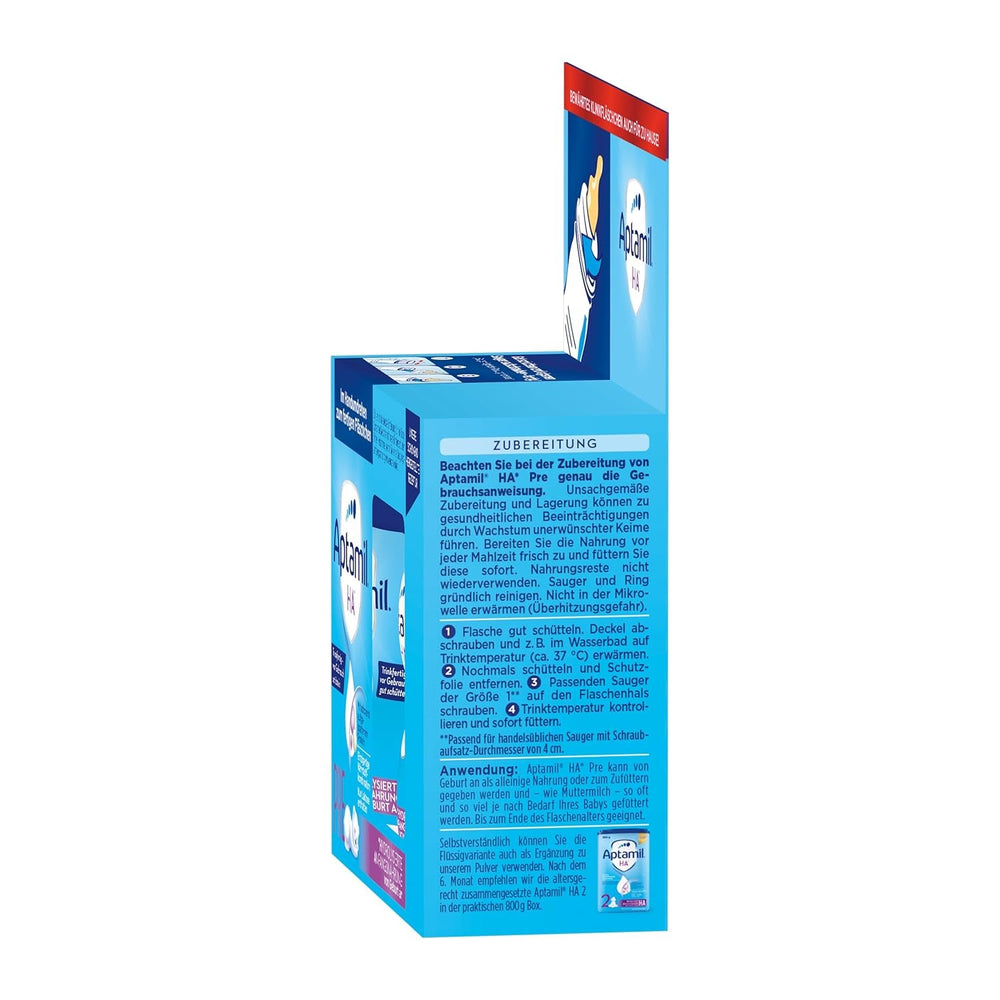 Aptamil HA Pre Ready to Drink – Lapte hidrolizat pentru sugari de la naștere – 4 x 2 x 90 ml