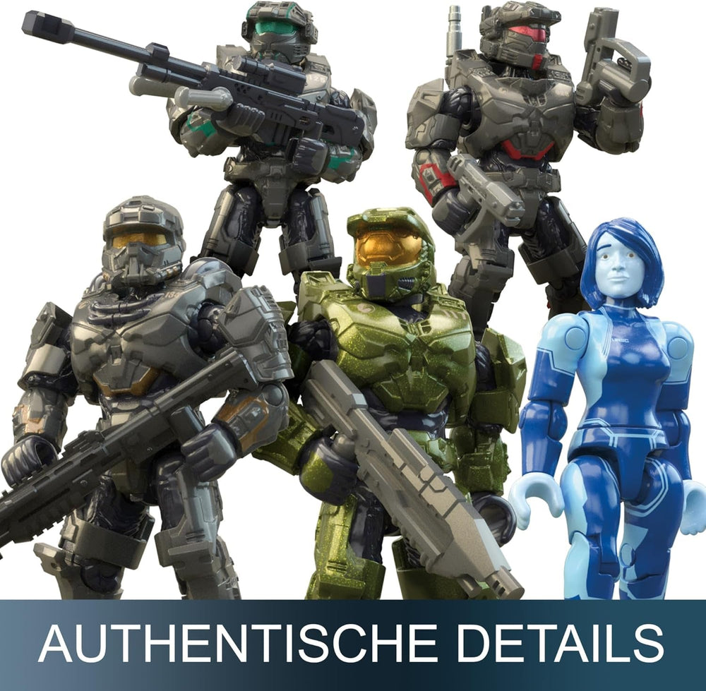 MEGA Halo Flotteneinsatzkommando Warthog - mit authentischen Details und aktivem Federungssystem, inklusive 5 beweglicher Sammelfiguren, 469 Bausteine und Teile, ab 13 Jahren, HNC57