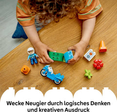 LEGO DUPLO Blaues Polizeimotorrad - Lernspielzeug zur Förderung der Motorik für Kleinkinder - inkl. Motorrad, Polizisten Figur und Verkehrsampel - Geschenk für Jungen und Mädchen ab 2 Jahren - 10471
