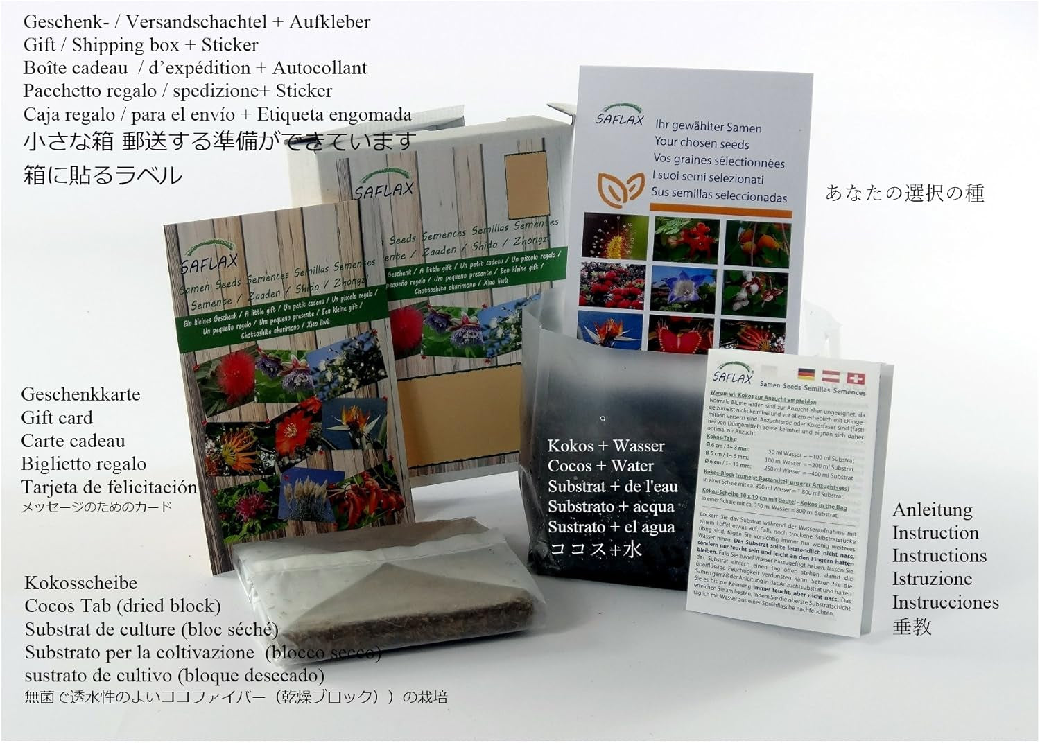 SAFLAX - Geschenk Set - Heilpflanzen - Gojibeere - 200 Samen - Mit Geschenk- / Versandbox, Versandaufkleber, Geschenkkarte Und Anzuchtsubstrat - Lycium Chinensis