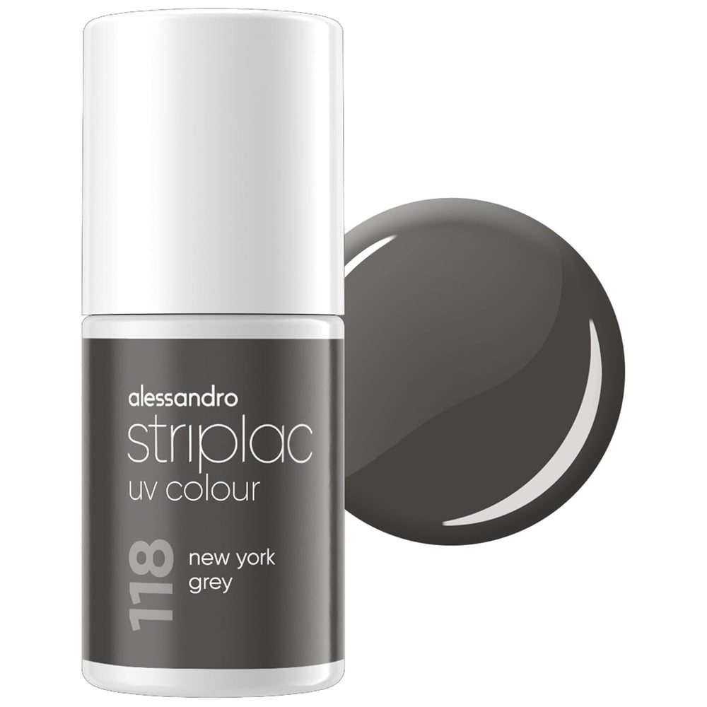Oja UV alessandro Striplac Midnight Black – Delicată și de lungă durată – Îndepărtare ușoară datorită tehnologiei de îndepărtare peel-off – Vegană și cruelty-free – 8 ml