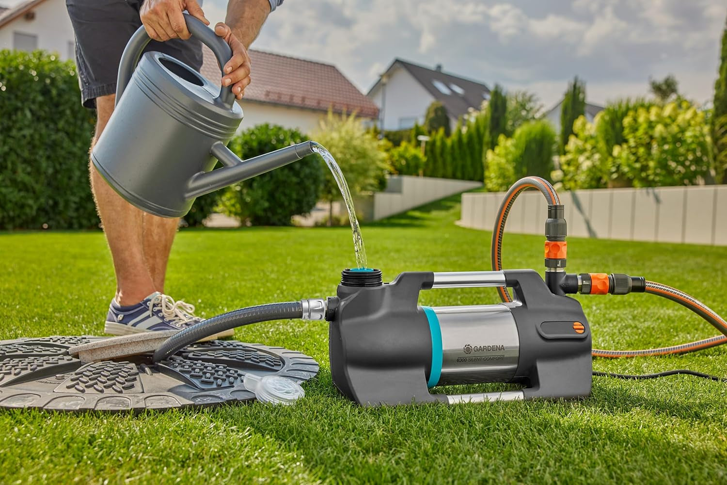 Set de aspirare Gardena cu furtun de aspirare de 7 m, conexiune robustă, dispozitiv de blocare a refluxului, durabil și fiabil (09091-20)