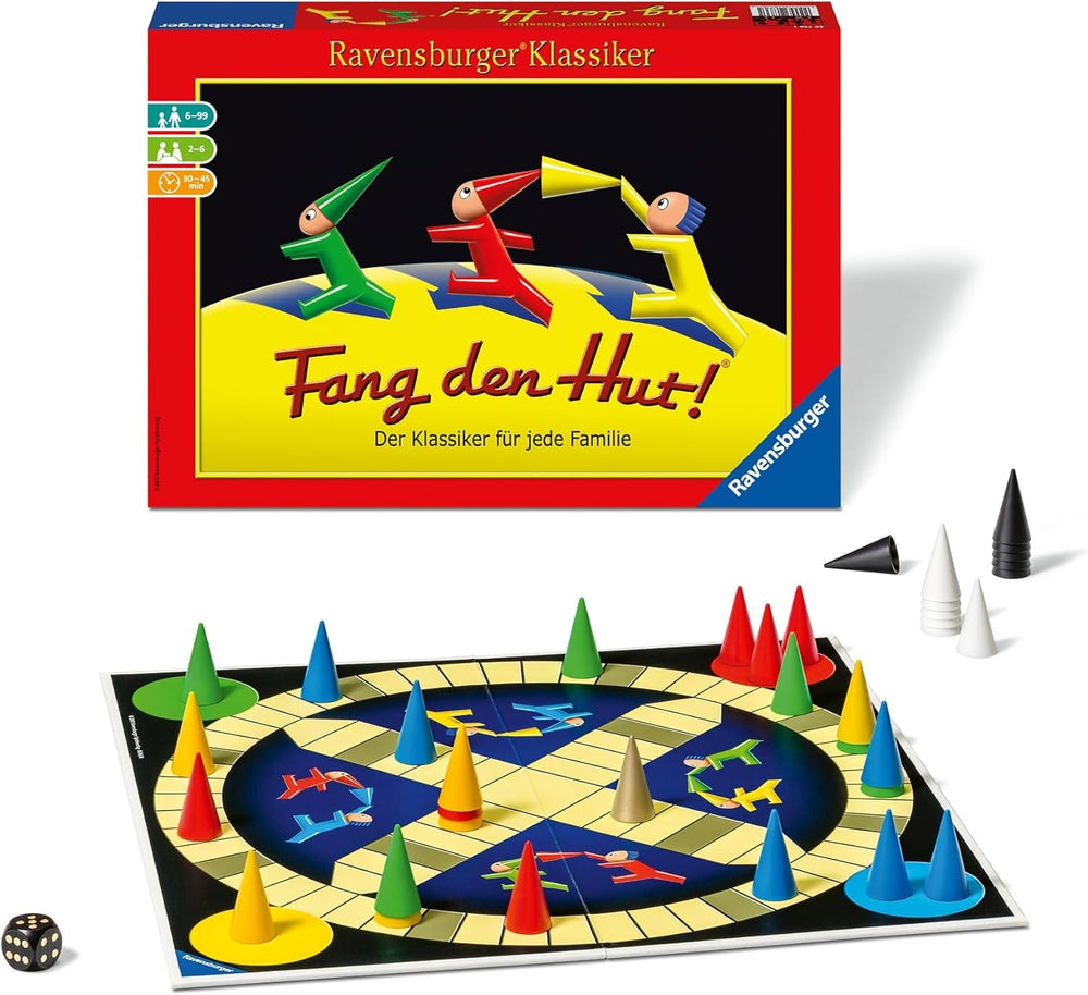 Ravensburger 26736 - Prinde pălăria - Joc cu scoici pentru 2-6 jucători, joc de familie pentru vârste de 6 ani și peste, Ravensburger Classic