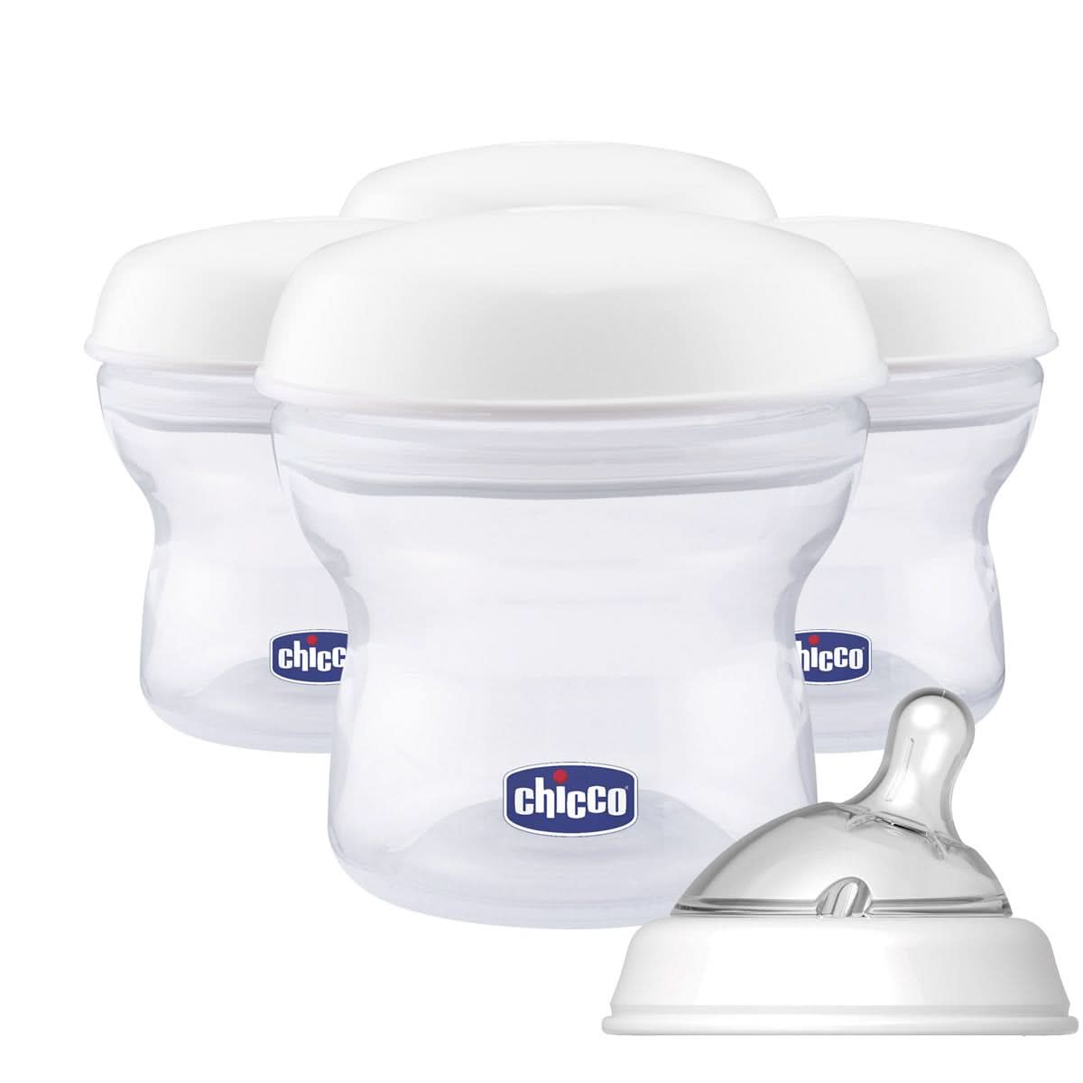 Chicco recipient pentru depozitarea laptelui Step up New Inclusiv tetină din silicon Accesorii Hrana si Alaptare Bebe Naty Shop