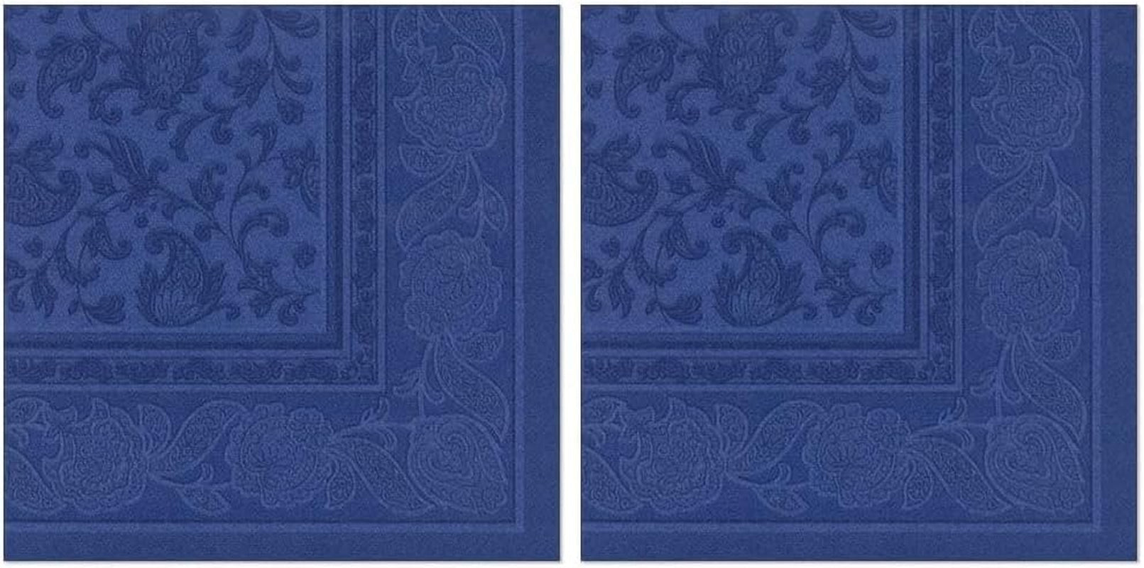 50 șervețele "Colecția ROYAL" 1/4 pliu 40 Cm X 40 Cm albastru închis "Ornamente"