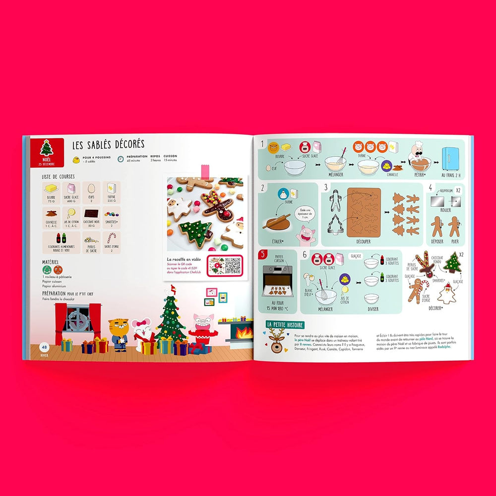 Chefclub Kids – Set de gătit pentru copii cu 10 forme de biscuiți și carte de rețete – Teme: Sărbători și ocazii speciale – Activitate jucăușă și creativă pentru familie – Vârste 4 ani și peste