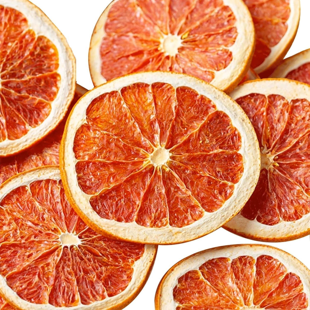Felii de grapefruit uscate, grapefruit deshidratat, umplere vază, decorațiuni de Crăciun, felii de grapefruit roșu, felii de fructe uscate pentru ceai, fără zahăr adăugat (100g (1 pachet)) Produse deshidratate Naty Shop
