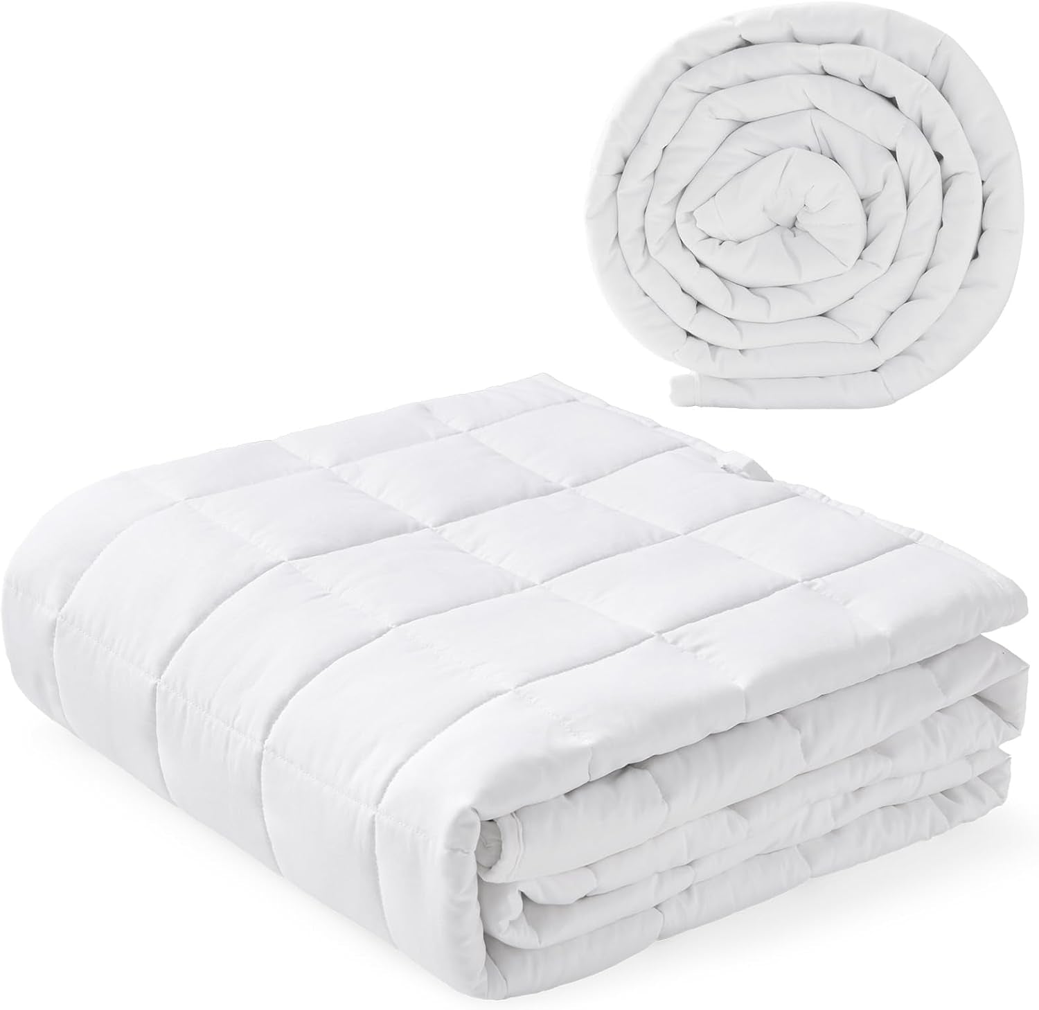 Pătură ponderată 7Kg 135X200Cm, pătură ponderată fabricată din bumbac 100%, pătură ponderată pentru adulți pentru somn profund, pătură grea, pătură de terapie antistres, pătură de relaxare Paturi si Cuverturi Besuche den Autsel-Store Alb 135X200Cm 7Kg