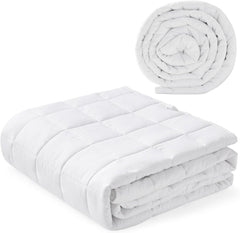 Pătură ponderată 7Kg 135X200Cm, pătură ponderată fabricată din bumbac 100%, pătură ponderată pentru adulți pentru somn profund, pătură grea, pătură de terapie antistres, pătură de relaxare Paturi si Cuverturi Besuche den Autsel-Store Alb 135X200Cm 7Kg