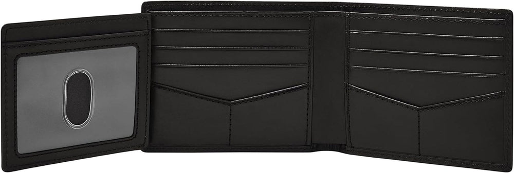 Fossil Derrick Bifold din piele pentru bărbați, cu blocare RFID, cu fereastră Flip ID Portofel Barbati Naty Shop