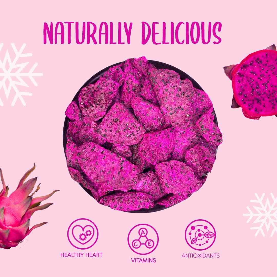 Fructe dragon liofilizate 50g - Fructe dragon liofilizate - Fructe uscate liofilizate - Fructe dragon uscate în felii pentru coacere, decorare, gustări, muesli, deserturi Produse deshidratate Magazinul meu