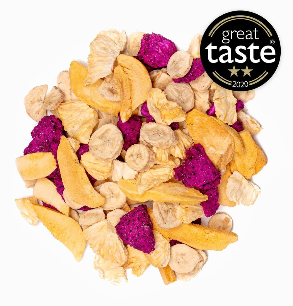 Fructe liofilizate BRIX | Amestec natural, uscat, de fructe tropicale 80 g | Premiul Great Taste pentru fructe uscate | Fără OMG, fără gluten, vegan, vitaminele sunt păstrate Produse deshidratate Naty Shop