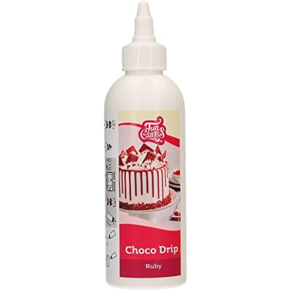 FunCakes Choco Drip Chocolate: Aromă delicioasă, Ușor de folosit, Perfect pentru prăjituri cu picurare, Aromă de ciocolată cu picurare. Pachet resigilabil 180 g. Pasta de zahar Naty Shop Default Title
