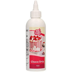 FunCakes Choco Drip Red: Aromă delicioasă, Ușor de folosit, Perfect pentru prăjituri cu picurare, Aromă de ciocolată cu picurare. Pachet resigilabil 180 g. Pasta de zahar Naty Shop Default Title