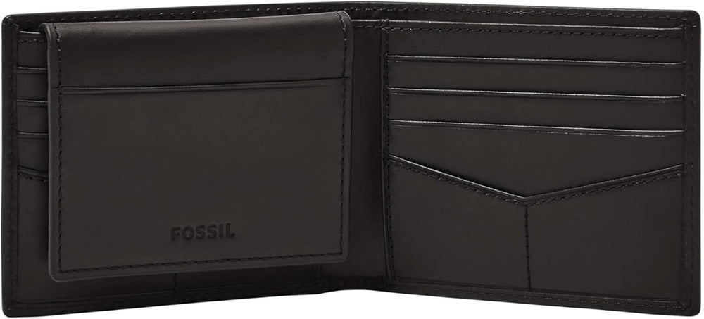 Geantă bifold pentru pașapoarte Fossil Derrick din piele cu blocare RFID pentru bărbați, cu suport detașabil pentru carduri Portofel Barbati Naty Shop