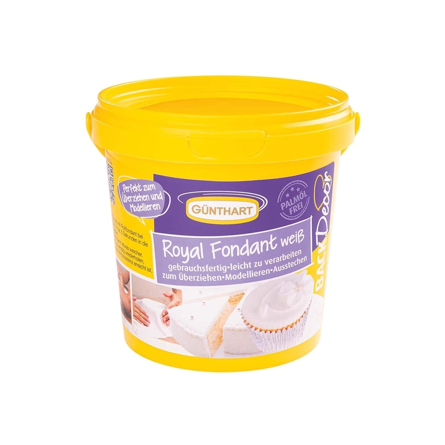 Günthart BackDecor 800 g fondant alb Masă decorativă albă pentru acoperire, glazurare prăjituri sau modelare, fără ulei de palmier, gata de utilizare și ușor de lucrat Pasta de zahar Naty Shop Default Title