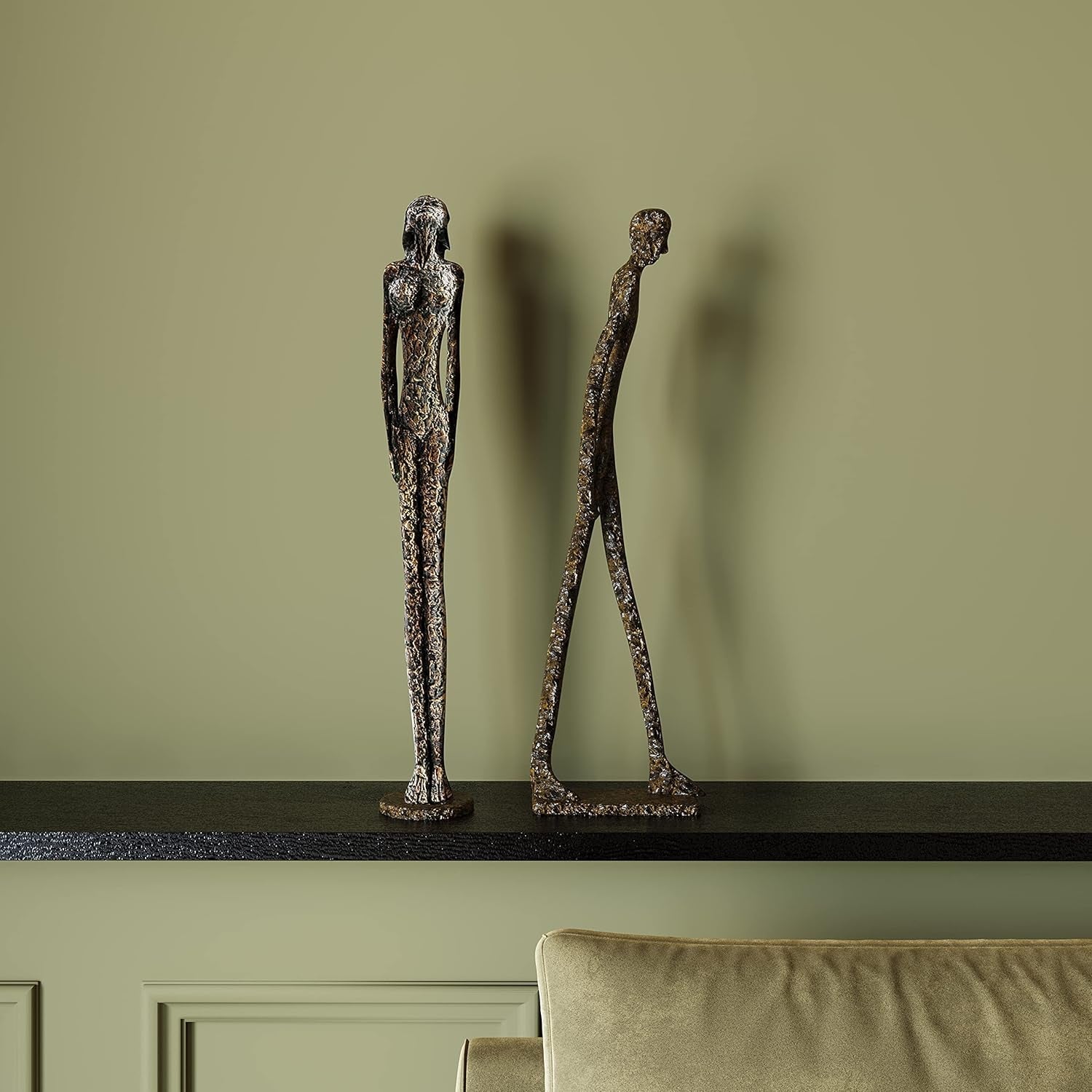 Kare Design obiect decorativ Art Lady Bronz, figurină decorativă, rășină, aspect antic, statuie, decor, obiect de artă, accesoriu, 78x13,5x13,5cm Statuete si sculpturi Naty Shop
