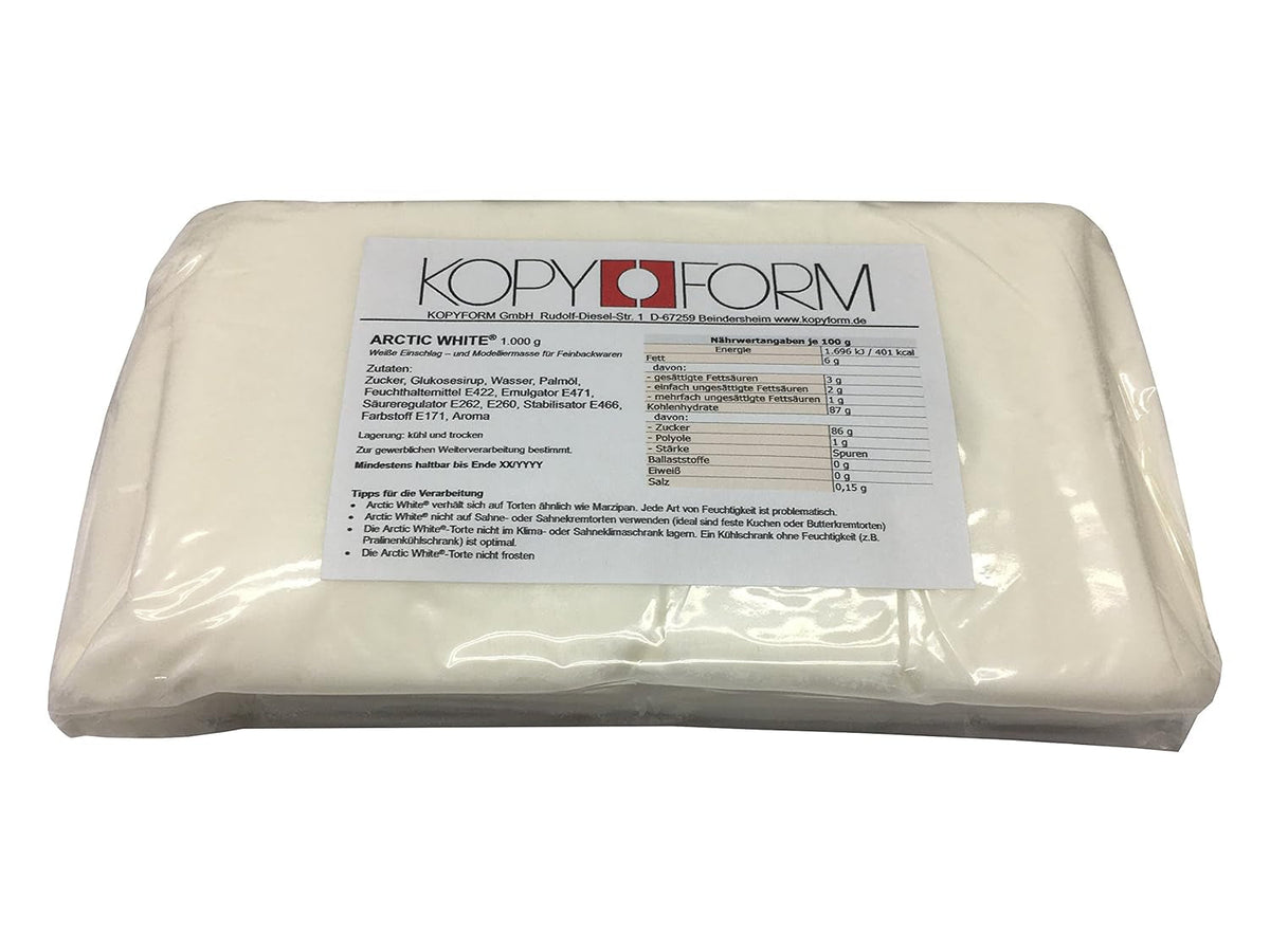 KOPYFORM roll fondant Arctic White® 1kg, alb Pasta de zahar Naty Shop Default Title