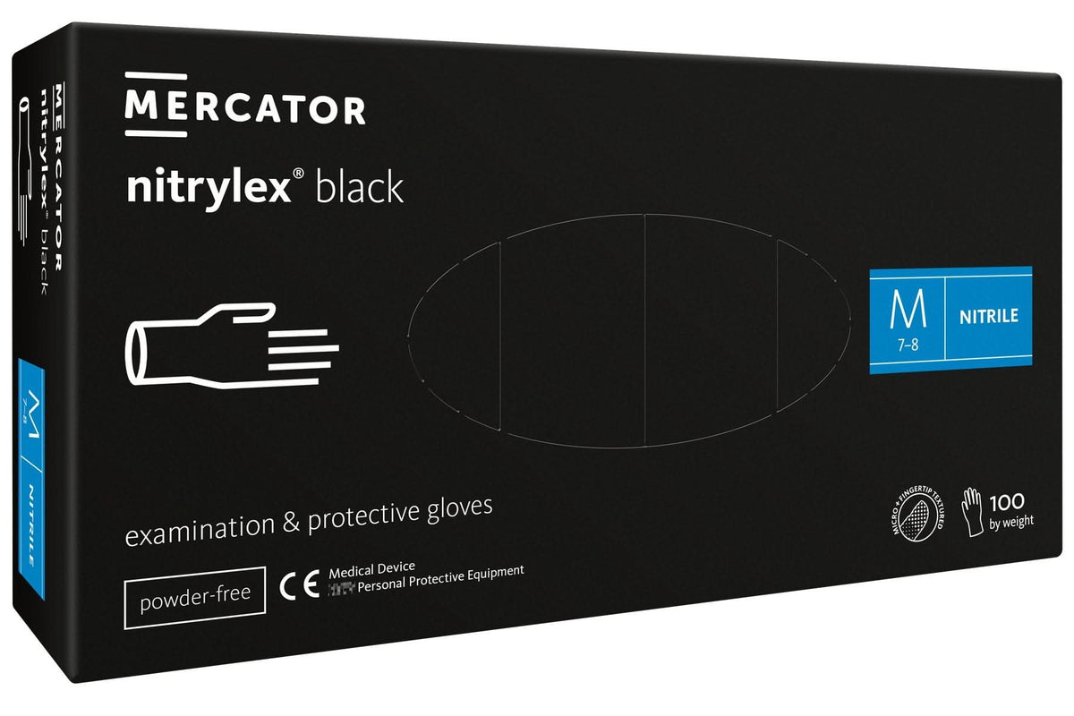 Manusi nitril nepudrate negre Nitrylex 100buc, marimea S Nati Shop
