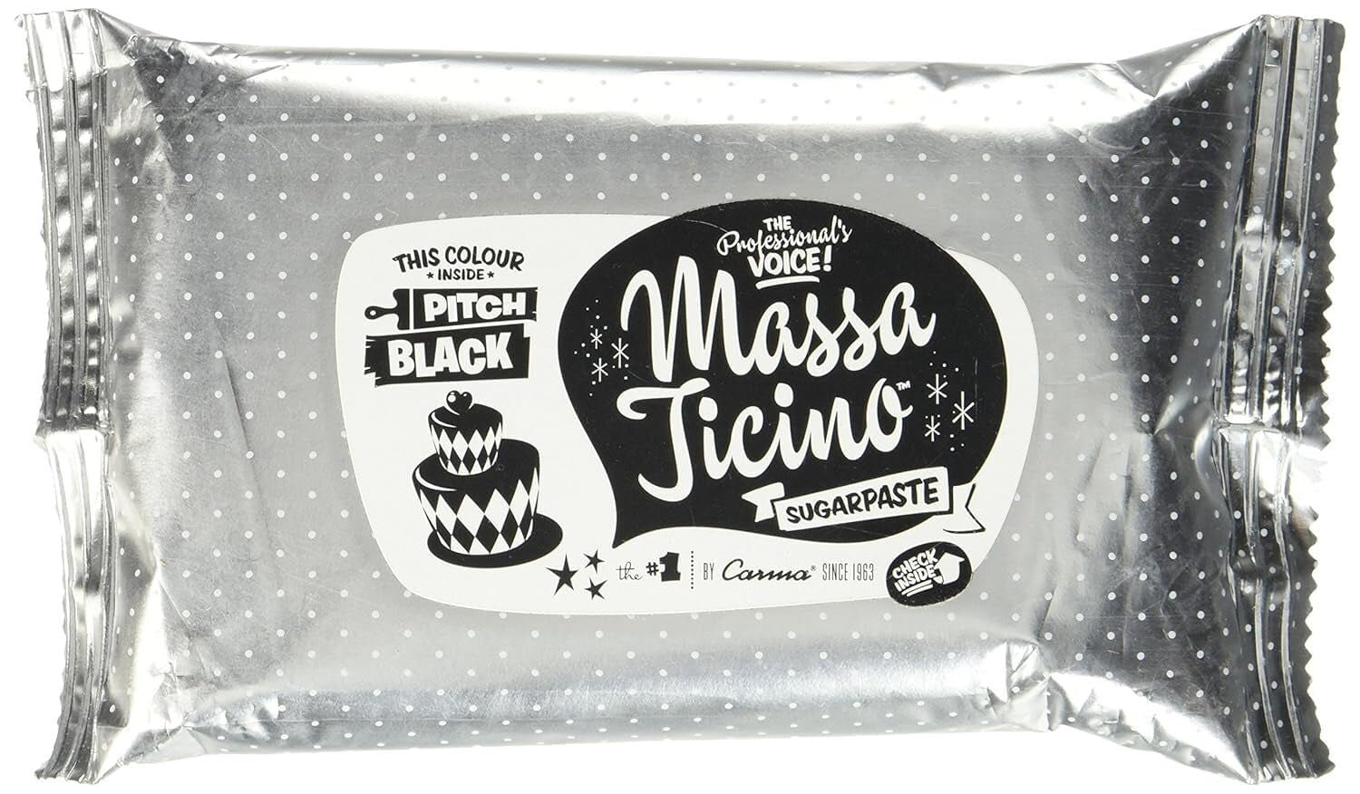 Massa Ticino roll, pasta de zahar, negru 250 g Pasta de zahar Naty Shop Default Title