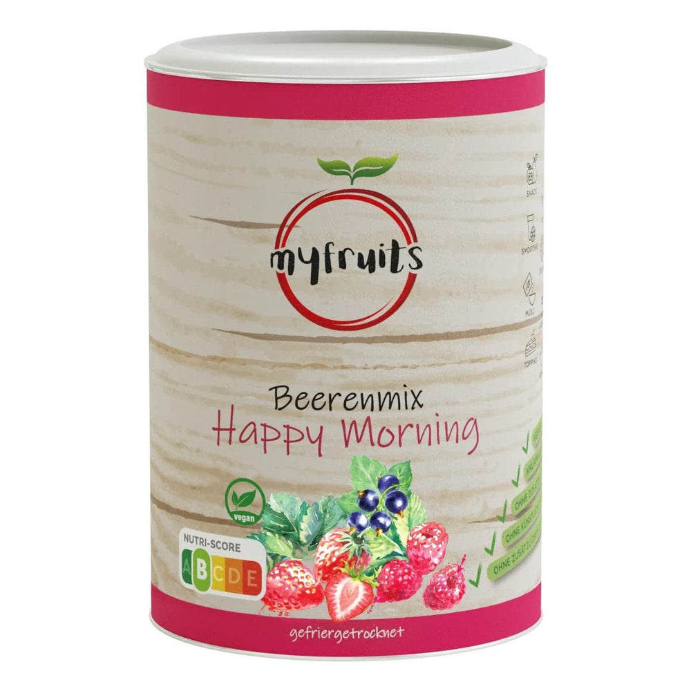 myfruits mix de fructe de pădure, 300g, mix de fructe și fructe de pădure liofilizate, fără zahăr adăugat, căpșuni, zmeură, coacăze roșii, mix de fructe uscate Produse deshidratate Naty Shop 100 G (1 pachet)