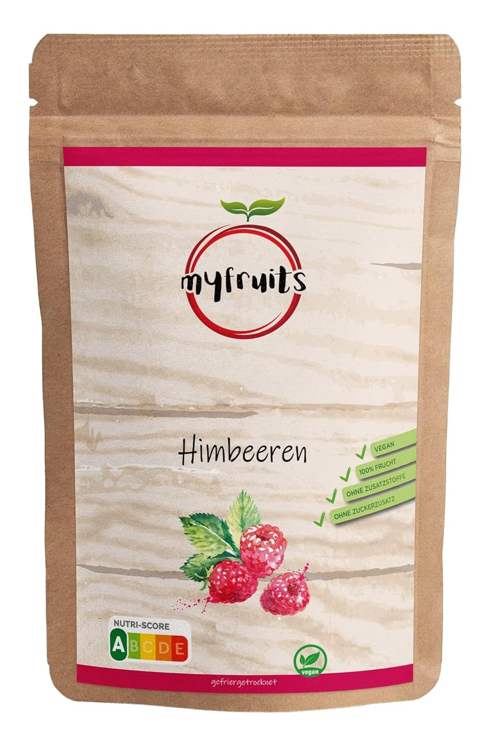 myfruits zmeură, liofilizată, 300g, fără aditivi, 100% zmeură uscată, fructe liofilizate pentru muesli sau ca gustare... Produse deshidratate Naty Shop 300 G (1 pachet)
