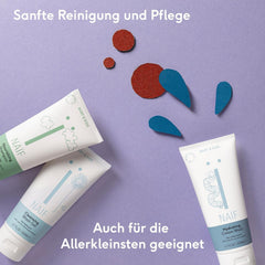 Naïf - Șampon de îngrijire - pentru bebeluși și copii - Șampon pentru bebeluși cu ingrediente naturale - 100% vegan - 0% SLES - Fără microplastice, siliconi și parabeni - 200 ml Copii - Baie si Skincare Naty Shop