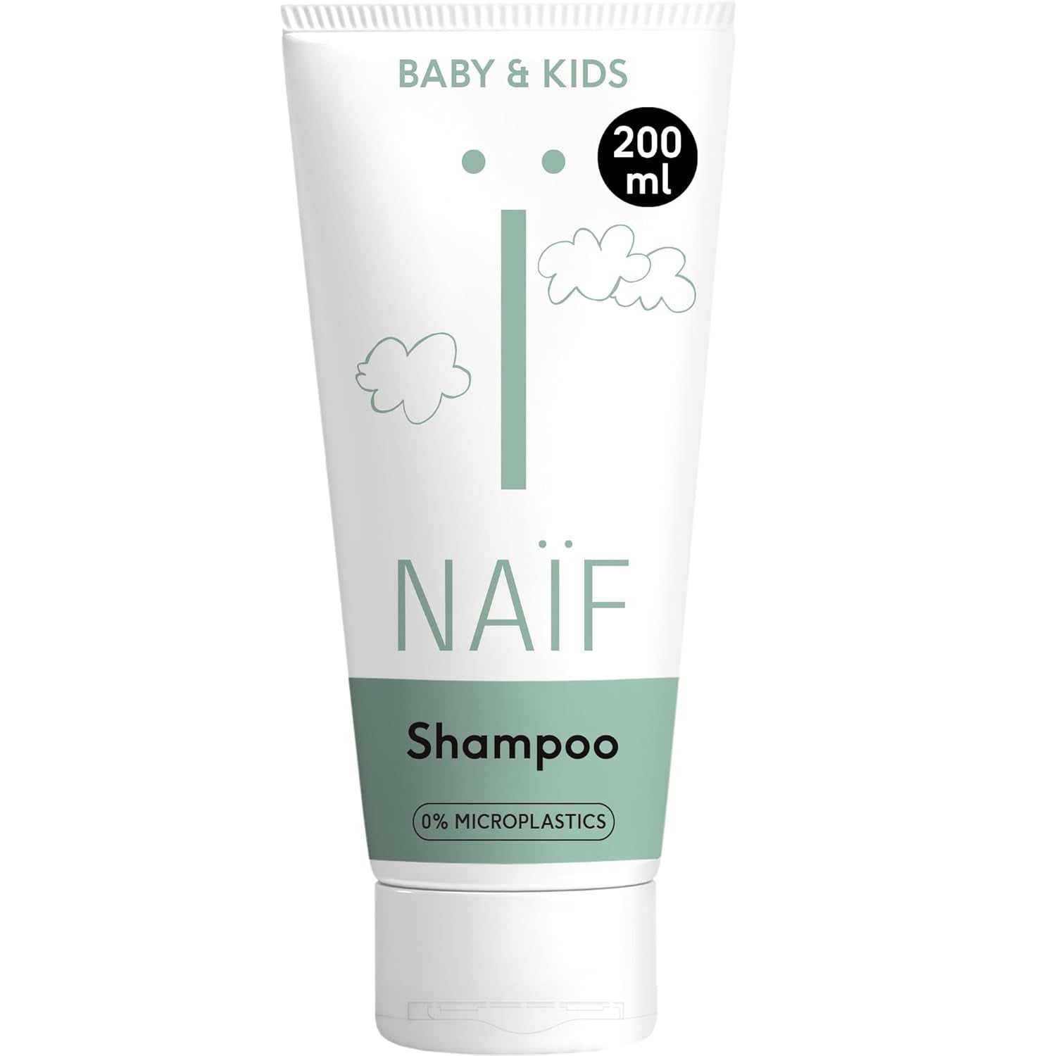 Naïf - Șampon de îngrijire - pentru bebeluși și copii - Șampon pentru bebeluși cu ingrediente naturale - 100% vegan - 0% SLES - Fără microplastice, siliconi și parabeni - 200 ml Copii - Baie si Skincare Naty Shop M