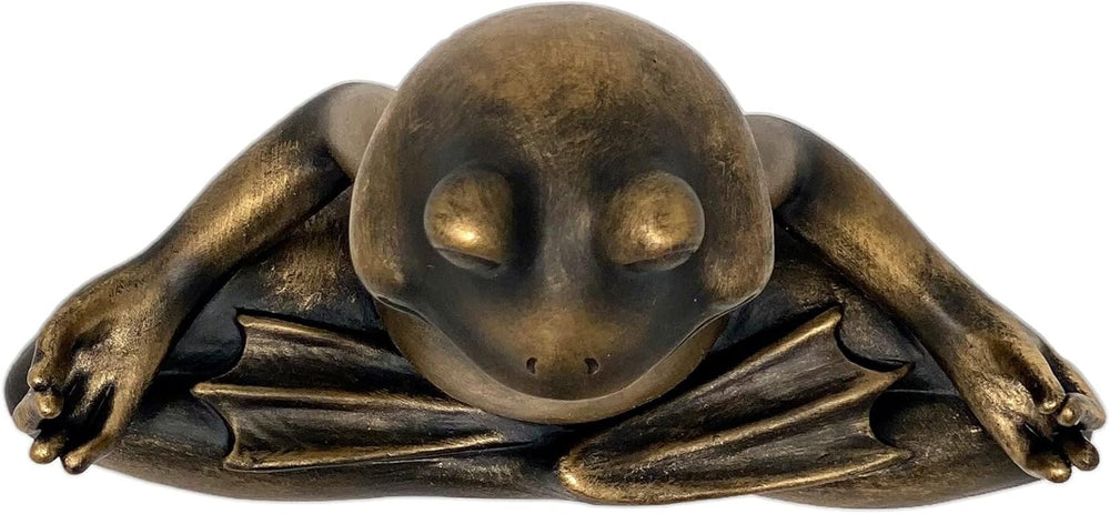 Nature's Mark Statuie broască yoga care meditează, 15,2 cm înălțime, rășină sintetică, decor pentru masă, living, dormitor, birou, birou, dulap, raft Statuete si sculpturi Naty Shop